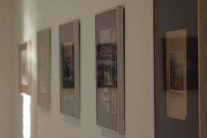 Paintings in an exhibition